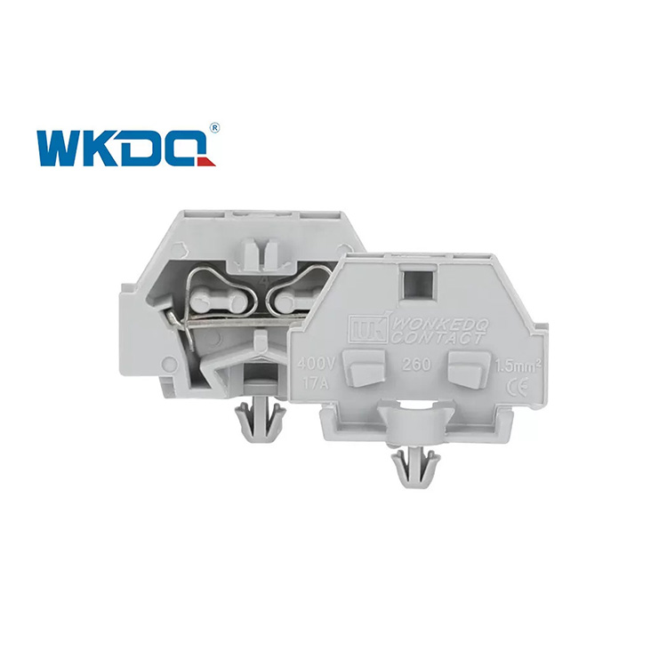 260-301B Lente Type Klemmenblok Connector Snap In Montage Schroefloos 2 Geleider Tijdbesparend Hoge Kwaliteit Grijze Kleur