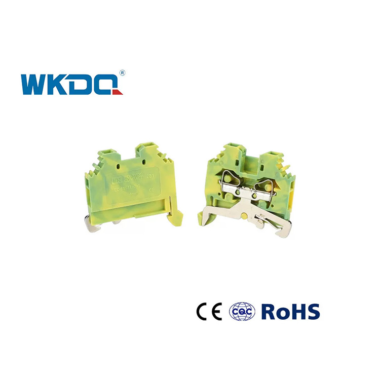 281-107 Universele elektrische veertype klemmenblokconnector 4 mm standaard trillingsbestendige groene kleur