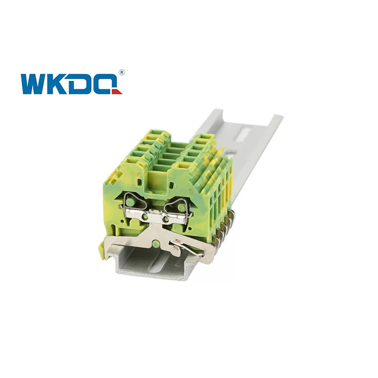 281-107 Universele elektrische veertype klemmenblokconnector 4 mm standaard trillingsbestendige groene kleur