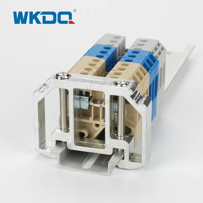 35 mm aluminium DIN-rail klemmenblok eindstopper schroefaansluiting