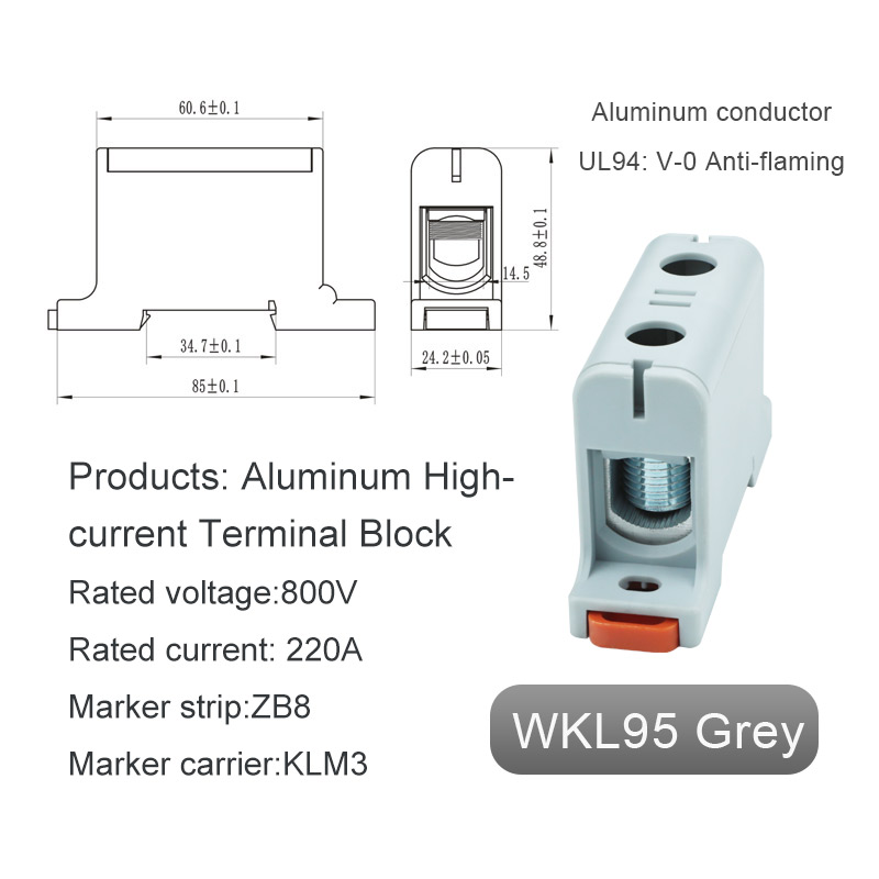 DIN -rail aluminium terminalblok