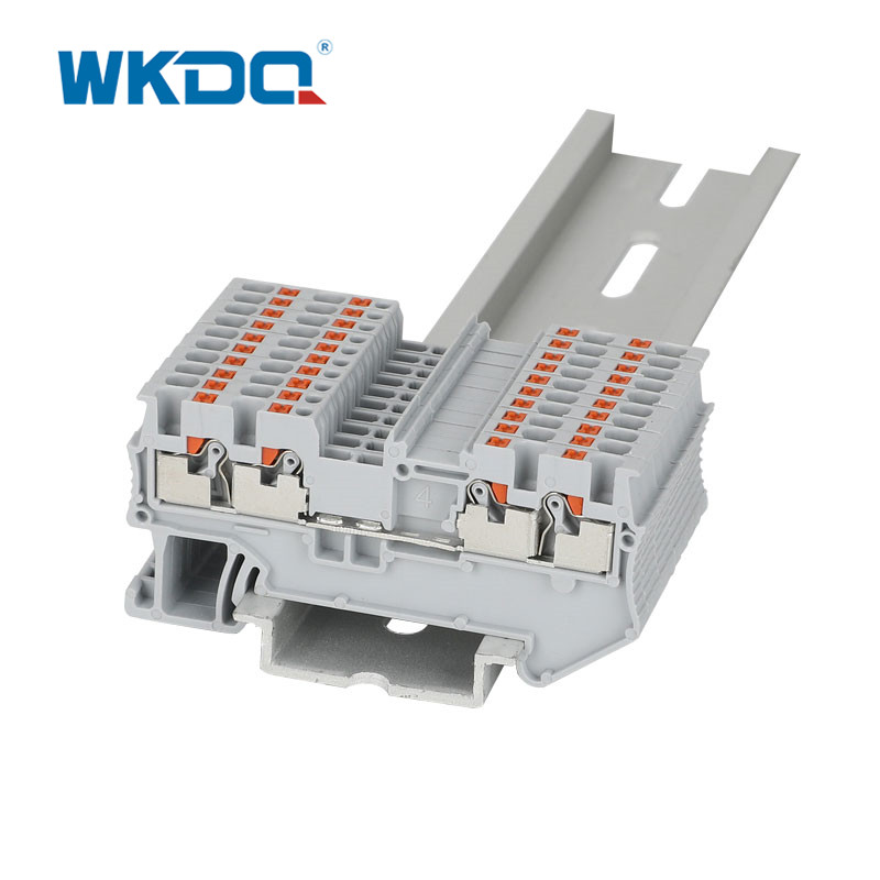 DIN Rail Push-in-verbinding Schroefaansluiting Draadconnectoren CE / RoHS-certificering