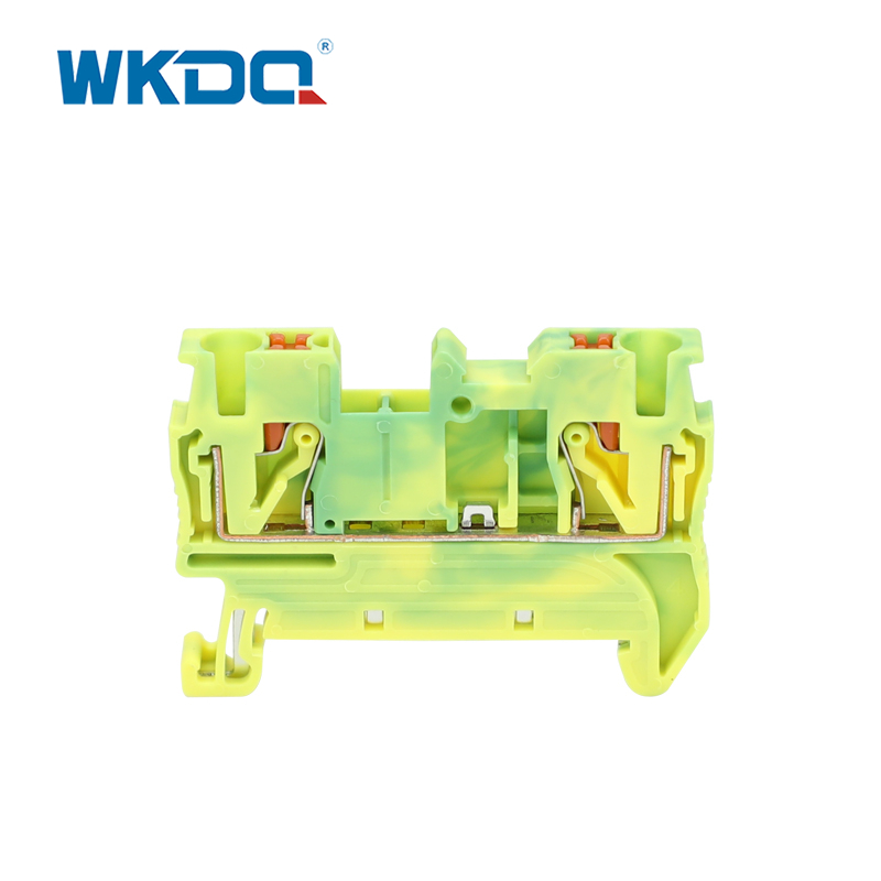 JPT 2,5-PE Push-Fit aardingsklemmenblokconnector 31A Nominale stroom 24-12 AWG Geleidergrootte Groen en geel