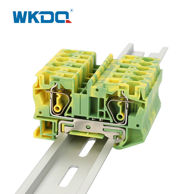 JST 6 PE Universeel DIN Rail Power Distribution Block, veerbelaste PE-grond van de draadconnector