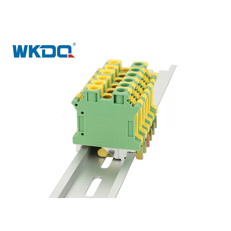 JUSLKG 10N UK Aarding Elektrisch aansluitblok, schroefaansluiting Draadconnectoren Railtype Laagspanning Aarding PE