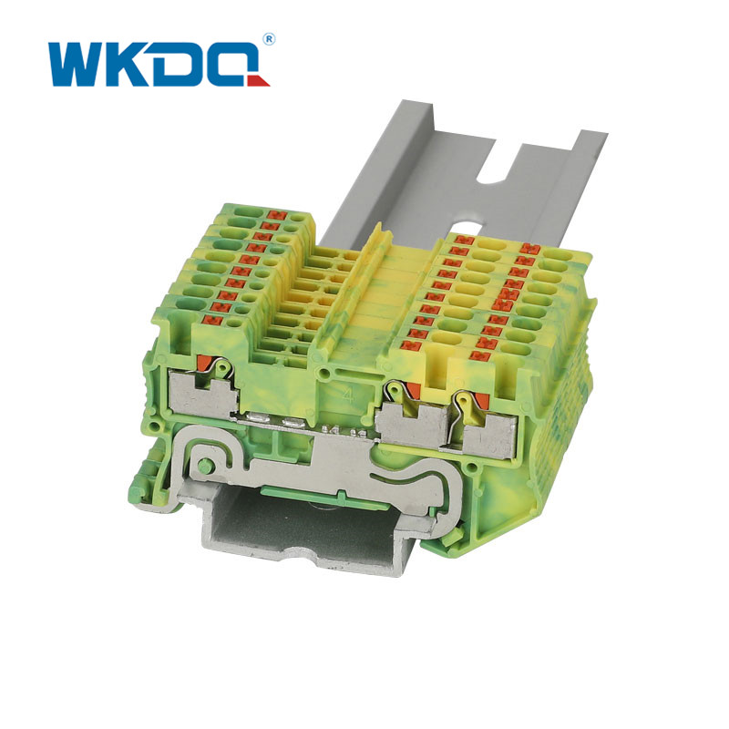 Multi-geleider klein draadaansluitblok Gele en groene elektrische connectorblokken