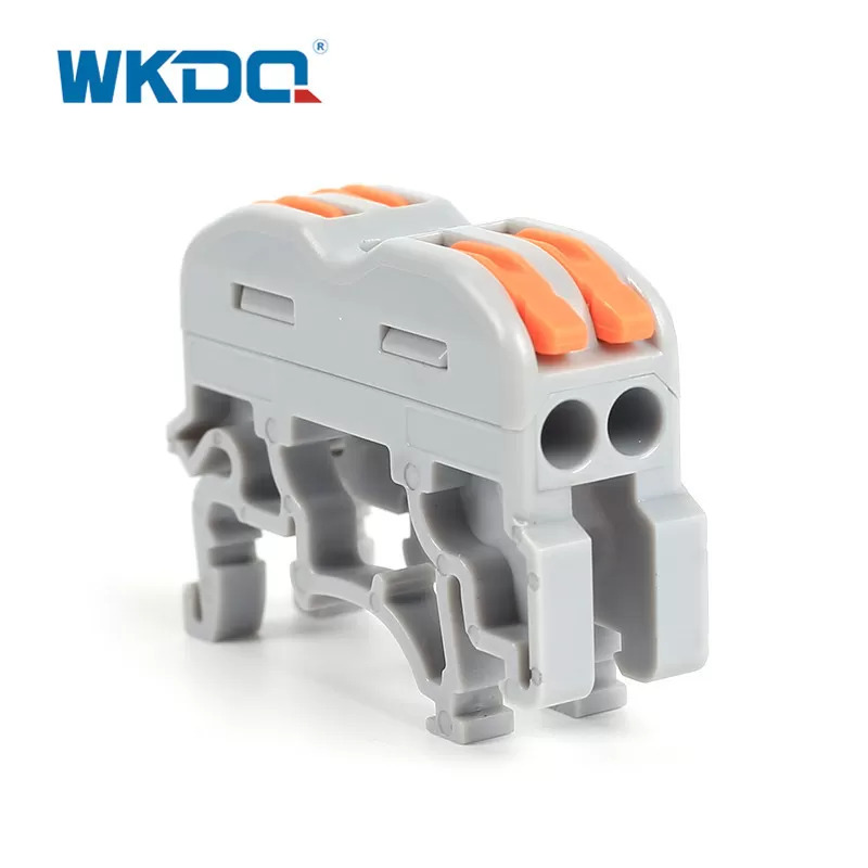 PCT 212-serie 2-pins compacte dirigent DIN-railklemmenblokken kabeldraadconnector