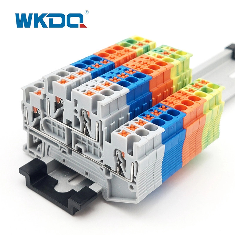 Push-in-aansluiting Voeding via DIN-railmontageklemmenblok IEC 60947-7-1-norm